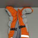 SUNFURA Full Body Dog Coat - Warm Fleece Jacket for Medium Dogs, Turtleneck Winter Coats with Harness, Reflective Dog Snowsuit Windproof Puffer Jackets with Legs for Boston Terrier, Orange M