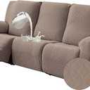 Gennia Waterproof Recliner Sofa Cover,Stretch Reclining Couch Covers with Pockets,Washable Lazy Boy Recliner Slipcovers,Leakproof Sofa Protector for Kids, Pets, Dog and Cat (3 Seat, Taupe)