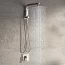 Shower Faucet Set with 10 Inch Shower Heads with Handheld Spray Combo, Rainfall Bathroom Shower System Rain Shower Head and Handle Set, Dual Shower Heads with Handheld Spray Combo, Brushed Nickel