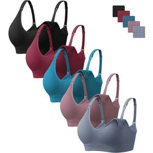 HBselect Nursing Bras for Breastfeeding Women Maternity Bras Seamless Wireless Pregnancy Sleep Bra with Bra Extenders (XL)