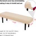Stretch Bench Covers, Printed Bench Seat Protector, Washable Slipcover, Rectangle Covers for Dining Room, Living Room, Kitchen (Argyle Cream)