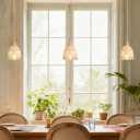 Flower Glass Pendant Light for Kitchen Island Retro Antique Pendant Lighting Vintage Gold Single Petal Ceiling Hanging Lamp Mini Modern Chandelier for Dining Room Bathroom Bedroom Farmhouse