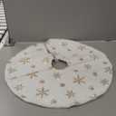 White Faux Fur Tree Skirt Gold Sequin Snowflakes Tree Skirts 24 Inches Mini Christmas Plush Tree Skirts Xmas Ornaments Decorations