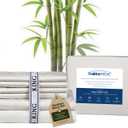 Therapedic 100% Organic Rayon Derived from Bamboo King Sheet Set | 1000TC 6-Piece Cooling Sheets Set, 16 Deep Pocket Fitted Sheet, 4 Pillowcases - Ivory