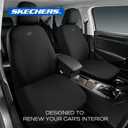 Skechers Seat Covers, Premium Breathable Polyester Seat Covers, Car Seat Covers Front Seats Airbag Compatible, Automotive Comfort for Most Cars, Vans, Trucks, SUVs (Two Front, Black)