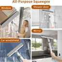 2 Pack 5-in-1 Extendable Window Squeegee with Spray, 12.6 Inches All-Purpose Window Cleaner Tool, Sponges, Silicon Blade & Gap Brush for Indoor/Outdoor Glass, Shower Door, Car Windshield, Mirror