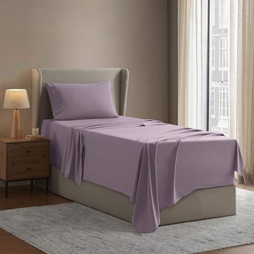 Nestl Twin XL Sheet Set - College Dorm Size - Luxury 1800 Ultra-Soft Microfiber Twin Extra Long Bed Sheets - Deep Pockets - Easy Fit - Extra Soft - 3 Piece Set (Twin XL, Grayish Purple)