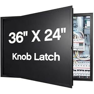 Zonon Black Crawl Space Access Door Universal Aluminum Skirting Access Door Panel for Mobile Home Insulated Ceiling Mounted for Drywall Plumbing Electrical Basement (24 x 36 Inch, Screwdriver Latch)