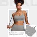 BRXL Sports Bras for Women Y Back Padded Sports Bras Adjustable Straps Low Impact Sports Bra with Sewn in Pads (Gray, S)