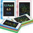 Party Favor 12 Pack LCD Writing Tablet for Kids, 6.5 Inch Colorful Doodle Board Drawing Tablet, Erasable Reusable Drawing Pads, Educational Learning Toys Birthday Gifts for Girls Boys Age 3 4 5 6 7 8