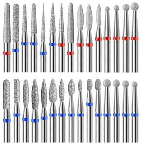 30Pcs Pedicure Care Diamond Nail Drill Bits, Professional Safety Cuticle Nail Drill Bits Tool for Electric Manicure & Pedicure Good Quality Moderate Size