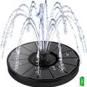 Yzert Solar Fountain with 2000 mAh Battery Backup Works in Cloudy, Glass Solar Powered Bird Bath Fountains with 7 Nozzles, 3.5 W Solar Fountain Pump for Birdbath,Garden, Outdoor, Pond (Black)