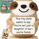 Got you a little something Daughter in Law Gifts - Handmade Crochet Positive Sloth with 30 Cute Signs - Funny Present Ideas from Bonus Father or Mother Inlaw - Daughter-in-Law Birthday Present