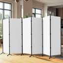 6 Panel Room Divider, Folding Privacy Screen Wall Divider for Room Separation, Freestanding Room Partitions for Home Office Dorm Decor,White