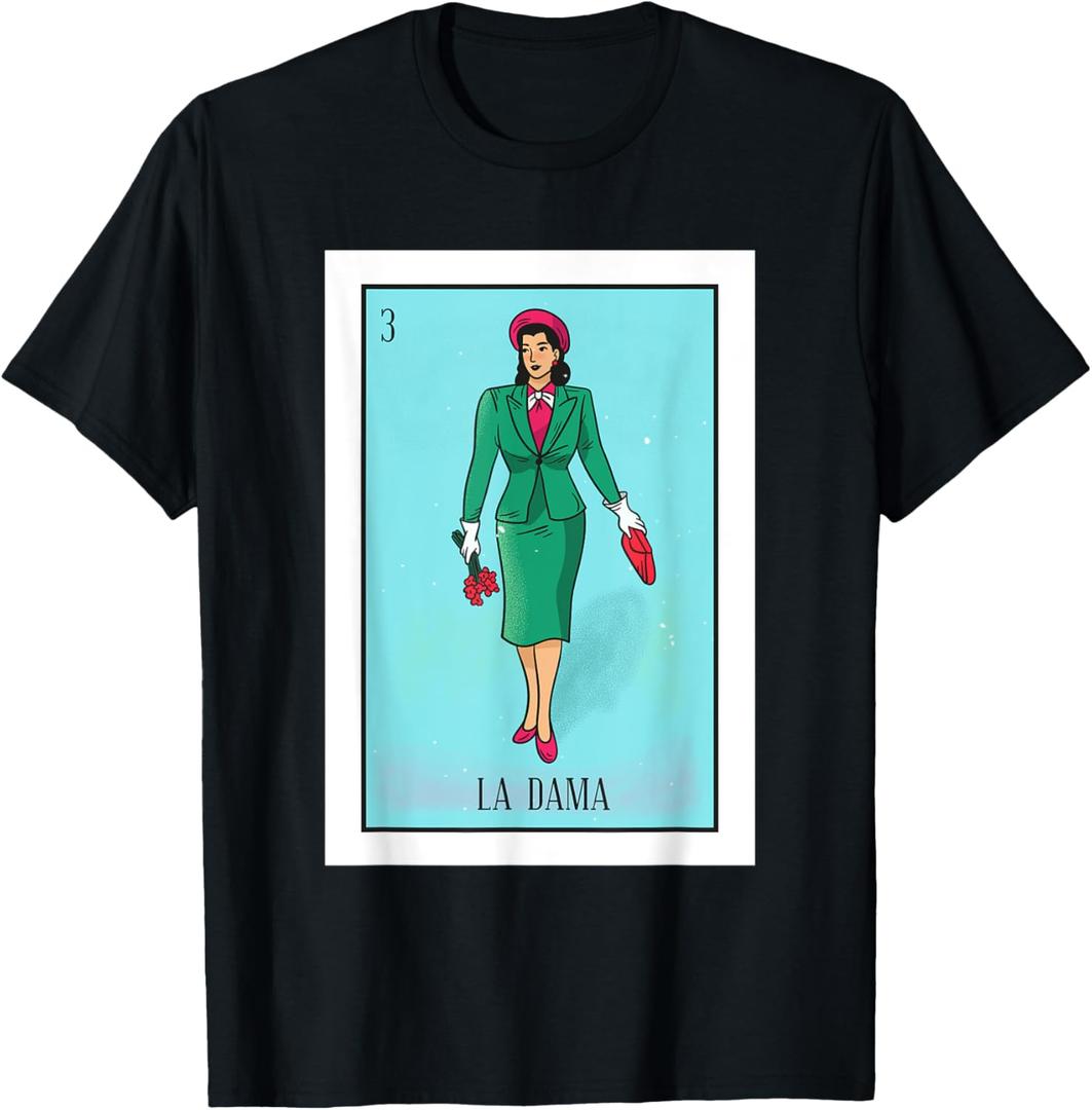 La Lady Lottery Gift La Donna Mexican Card Lottery T-Shirt (Small)