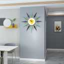 Large Modern Wall Clock for Living Room Decor,24 Inch Big Decorative Starburst Metal Wall Clock Battery Operated for Kitchen Bedroom Office,Silent Mid-Century Colorful Clock for Home Decor