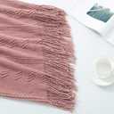 BOURINA Coral Pink Throw Blanket 50x60 Inches Throw Textured Solid Soft Sofa Couch Decorative Knit Blanket