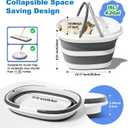 16L Collapsible Mop Bucket with Handles - Space Saving Foldable Silicone Tub for Cleaning, Laundry, Storage - Portable Wash Basin for Home & Car - 4.2 Gallon Compact Utility Bucket