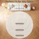 Pauwer 8ft Area Rugs for Living Room, Modern Non Slip Washable Rug, Beige