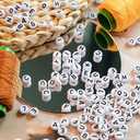 2 x Round Letter Beads 4x7mm Acrylic Alphabet Beads N for Bracelets Making Keychain Jewelry DIY - 100pcs, (Assorted P, N)