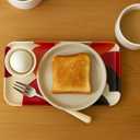 TATSU-CRAFT NR Non Slip Serving Tray with Nordic Bloom Garden Red, Microwave Safe Plastic Tray, 8.5 x 4.9 Inches, Ideal for Cafeterias, Restaurants, Coffee Shops, Home, Fast Food, Snacks, Drinks, More
