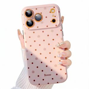 AIYONEYUKI for iPhone 17 Pro Max Case Pink Cute Polka Dot Pattern