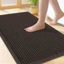 Smiry Waffle Bath Mat 24x17, Extra Soft Absorbent Bathroom Rugs, Non Slip Machine Washable Quick Dry Bath Rugs for Bathroom Floor, Tub, Shower, Home Decor Accessories, Chocolate