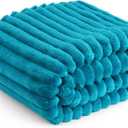 Bedsure Teal Fleece Blanket for Couch - Super Soft Cozy Twin Blankets for Women, Cute Small Throws for Girls, 60x80 Inches