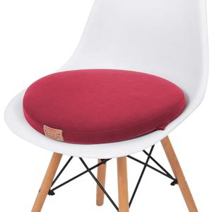 Shinnwa Round Chair Cushion, Molded Memory Foam Round Seat Cushion with Silicone Non-Slip Backing and Washable Cover, 16x16x2in, Red