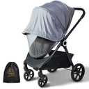 Orzbow Mosquito Net for Stroller with Sun Shade | Universal Baby Bug Net for Strollers, Car Seats, Bassinets, Cradles, Mini Cribs, Breathable & Foldable Mosquito Cover, Baby Summer Essentials, Grey