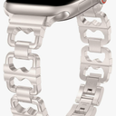 Wearlizer Compatible with Apple Watch Band 42/46/38/40/41/44/45/49mm Women, Dressy Pretty Stainless Steel Metal Strap Fancy Designer Link Bracelet for iWatch Series 11 10 9 8 7 6 5 4 3 SE/Ultra 3 2 1