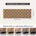 Lahome Colette Checkered Easy Jute Kitchen Runner, 2x8 Washable Indoor Outdoor Runner Rug, Checkerboard Non Slip Non Shedding Neutral Carpet for Hallway Entryway Foyer