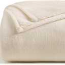 Cosy House Collection Everyday 1500 Series Fleece Blanket - Bedroom Essentials - All Season, Stays Fresh & Clean - Soft, Breathable & Skin-Friendly (Full/Queen, Cream)104x185