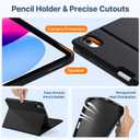 Wenlaty for iPad (A16) 11th/10th Generation Case with Keyboard - Detachable Wireless, Thin & Light Folio Keyboard Cover with Pencil Holder, for iPad 11-inch 11th 2025/10.9-inch 10th 2022, Black