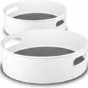Semlos 360 Rotating Lazy Susan Organizers, 2 Packs 9" and 12" Turntable Spice Rack Organisers for Kitchen Organization and Storage, Non-Slip Under Sink Organizer for Bathroom Pantry Cupboard