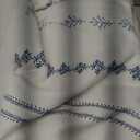 THREE GIRLS Pinch Pleated Navy Blue Floral Block Print Curtains 84 Inches Long, Vintage Farmhouse Linen Blend Drapes for Bedroom Living Room, 2 Panels Set, 40"W x 84"L