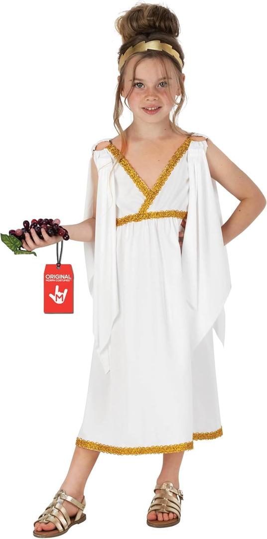 fun shack Kids Greek Goddess Costume Girls, Toga Costume Kids, Athena Costume Greek Costume Girls, Girls Goddess Costume (X-Large, White)