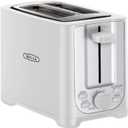Bella 2 Slice Toaster with Auto Shut Off Extra Wide Slots & Removable Crumb Tray and Cancel, Defrost & Reheat Function Toast Bread, Bagel & Waffle, White