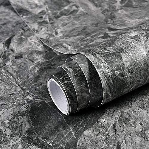 Gray Granite Peel and Stick Marble Paper 23.7"197" Matte Removable Wallpaper Marble Contact Paper for Countertop, Furniture, Wall Thick Wallpaper Easy to Remove Waterproof Vinyl