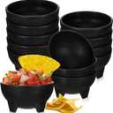 Maxcheck 12 Pcs Salsa Bowls for Party 4.5" Diameter, Plastic Mexican Salsa Bowls Guacamole Cute Chips and Food Serving Dish for Party Fiesta Chip Dish food Candy(Black)