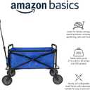 Amazon Basics Collapsible Heavy Duty Utility Wagon for Outdoor Sports, Camping, Garden, and Shopping, Versatile, Easy to Store, 265 Pounds Capacity, 27.6 x 40.9 x 20 inches, Blue