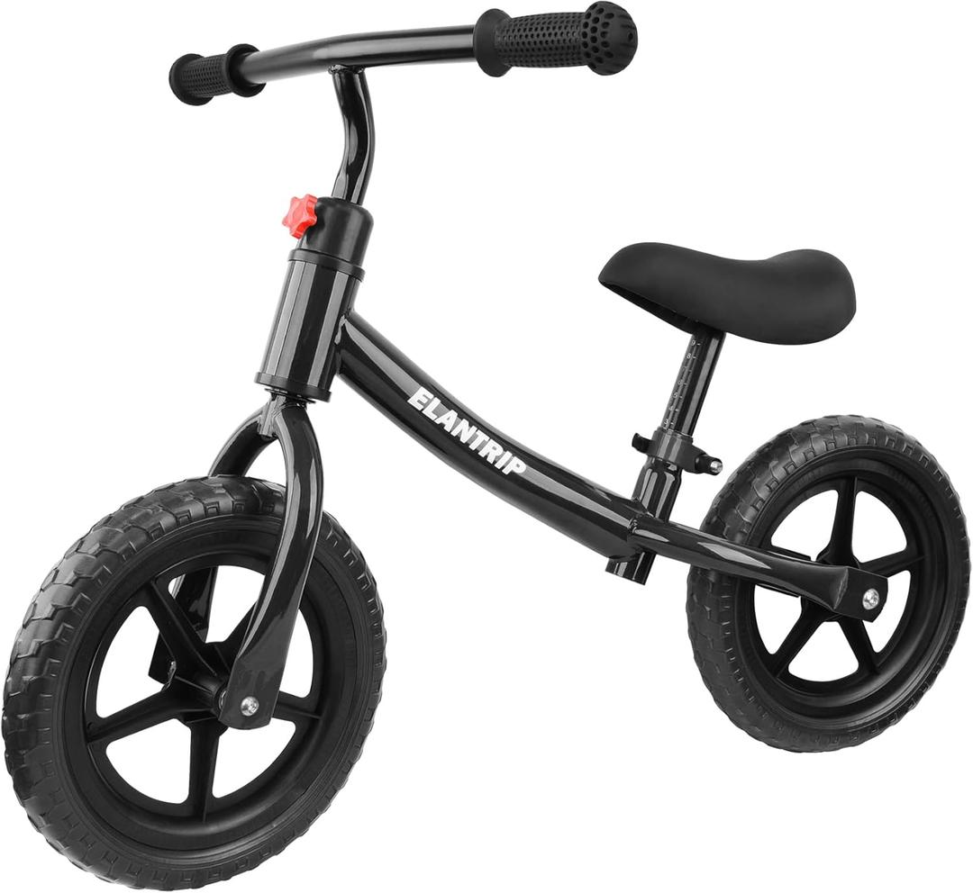 Elantrip Balance Bike, Lightweight Toddler Bike for 1-3 Year Old Boys, Birthday Gift Toys for 1-3 Year Old Boys and Girls, No Pedal Bikes for Kids with Adjustable Handlebar and seat (Black)