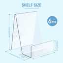 Aredpoook 6 Pack Acrylic Book Stand, Clear Easel Stand for Display, Book Display Holder, Display Stand for Album, CD, Magazine, Postcard, Picture, Plate, Artworks, Phone, Tablet