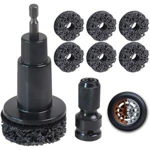 FWEXCK Wheel Hub Cleaning Tool, Wheel Stud Cleaner Includes 6 Grinding, Quick Rust Removal Brake Hub Cleaning Tool, Hub Resurfacing Tool Fits Power Drill or 1/2" Impact Driven Wrenches