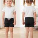 Ruisita 6 Packs Toddler and Girls Ruffled Shorts Kids Bike Cartwheel Shorts Under Dress Dance Short (8-10 Years, Black, Grey, Complexion, Pink, White, Light Pink)