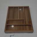 Acacia Wood Kitchen Silverware Drawer Organizer, Expandable Utensil Cutlery Drawer Organizer with Dividers, Flatware Organizer Silverware Tray for Spoon, Fork, 13''-21''x16.9'' (6-8 Slots)