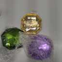 Leinuosen 3 Pcs Mardi Gras Jewel Ornament 4 Inch Large Hexagon Mardi Gras Picks Ornaments for Tree Decorations Purple Gold Green Hanging Gem Tree Ornaments Masquerade Carnival Party Decorations