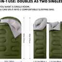 Double Sleeping Bags for Adults Camping with 2 Pillows Queen Size