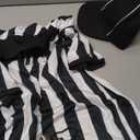 Referee Shirt for Men & Women, 4-Piece Ref Uniform Set with Zipper Collar, Whistle, Hat & Penally Flag for Football & Soccer (Small)