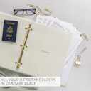 Sturdy Document Organizer Set with Folders - Beautiful Linen 3-Ring Binder Safely Stores All Important Documents & Files in One Place - Easy to Use Expanding Storage Incl. Envelopes, Pockets & Labels